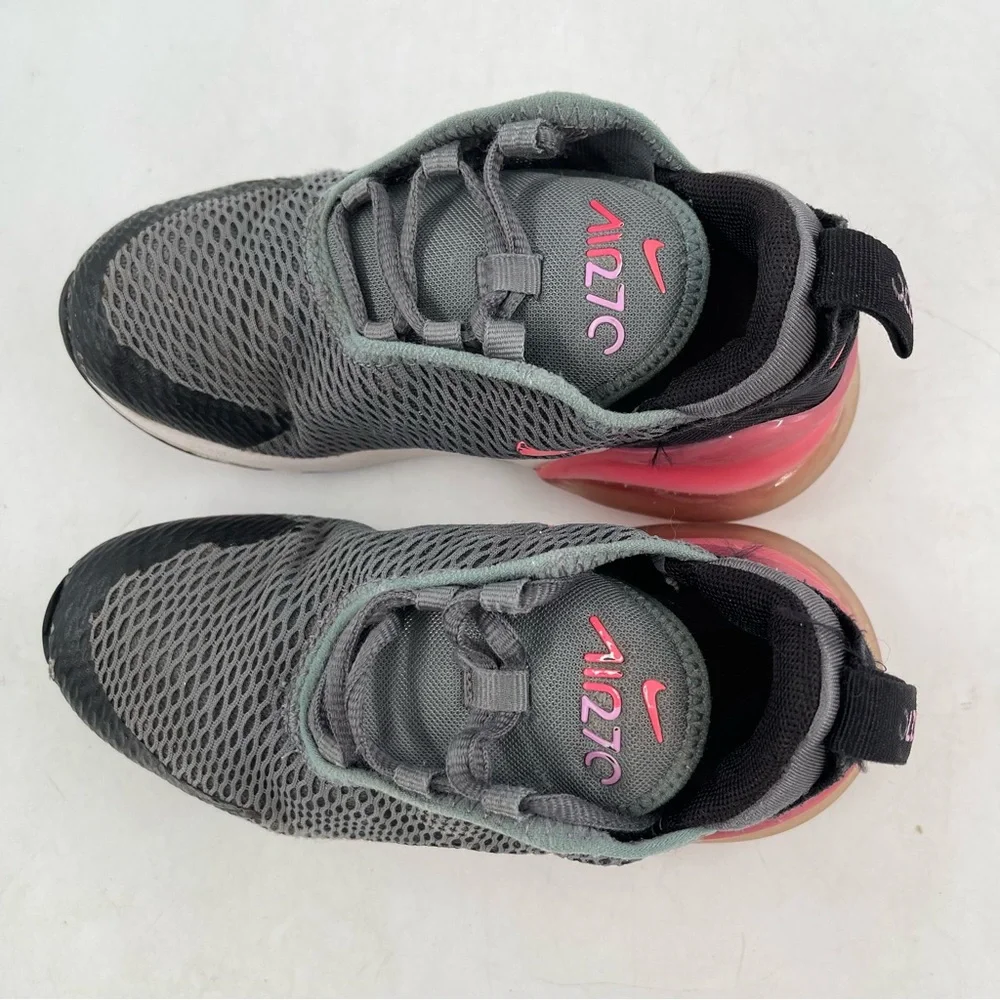 Nike Girl’s Size 11.5C Nike Air Max 270 Smoke Grey Hyper Pink Sneakers Shoes